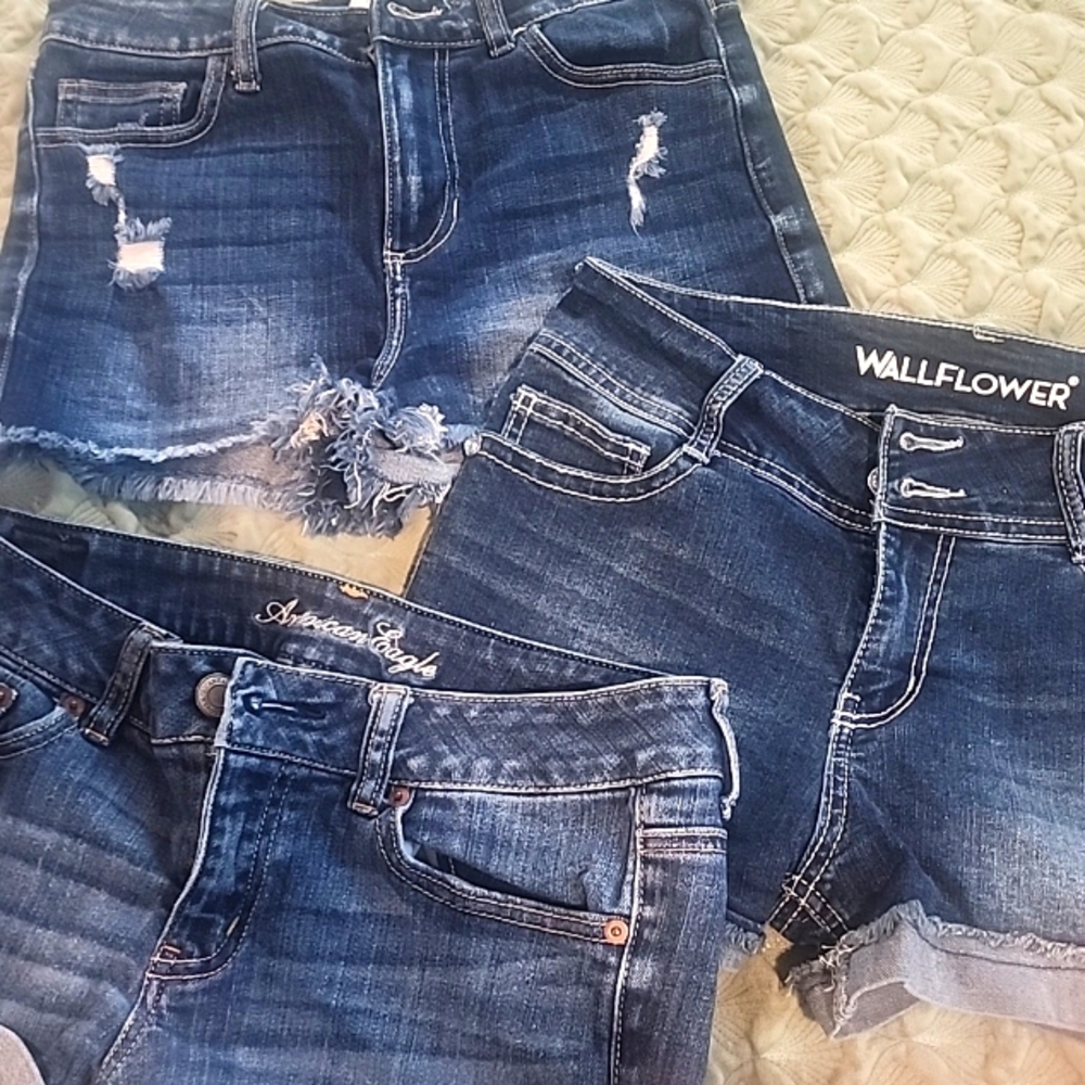 Three Pairs Of Shorts American Eagle Outfitters Blue Casual Denim Jeans